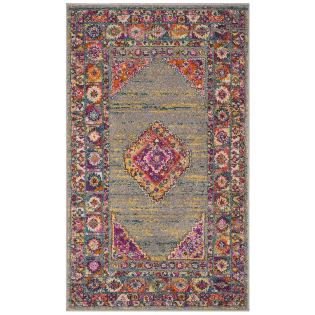 SAFAVIEH Madison MAD133G Light Grey / Fuchsia Rug Image 8