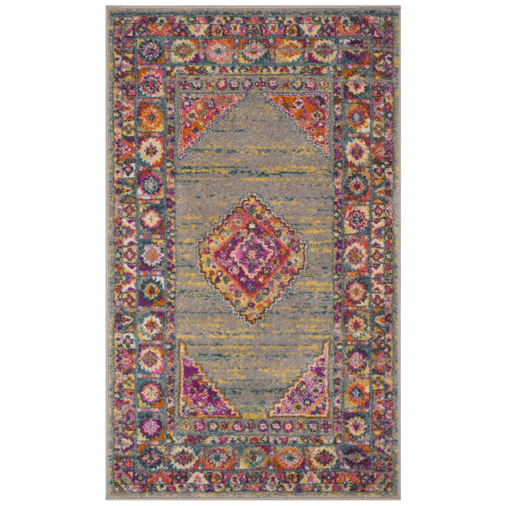 SAFAVIEH Madison MAD133G Light Grey / Fuchsia Rug Image 8