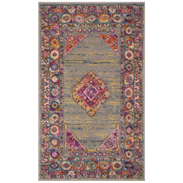 SAFAVIEH Madison MAD133G Light Grey / Fuchsia Rug Image 1