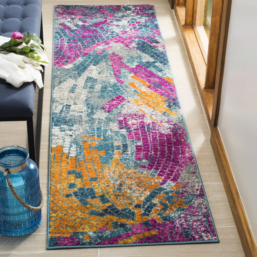 SAFAVIEH Madison Collection MAD201M Blue / Multi Rug Image 2