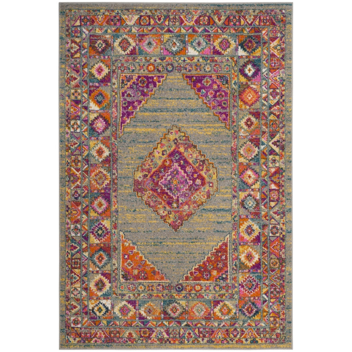 SAFAVIEH Madison MAD133G Light Grey / Fuchsia Rug Image 9