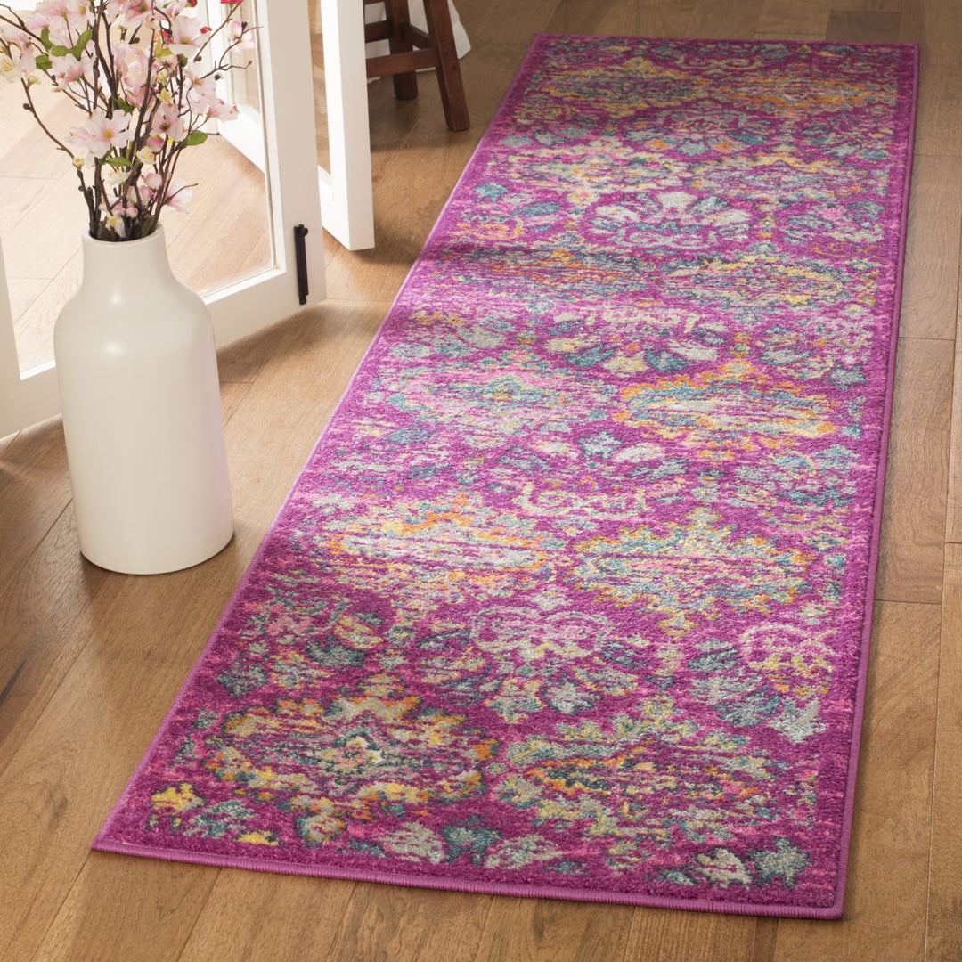 SAFAVIEH Madison Collection MAD144F Fuchsia / Blue Rug Image 3