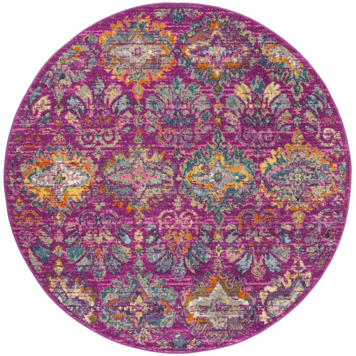 SAFAVIEH Madison Collection MAD144F Fuchsia / Blue Rug Image 4