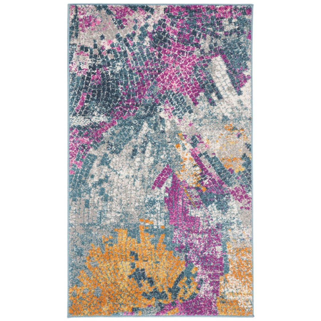 SAFAVIEH Madison Collection MAD201M Blue / Multi Rug Image 5