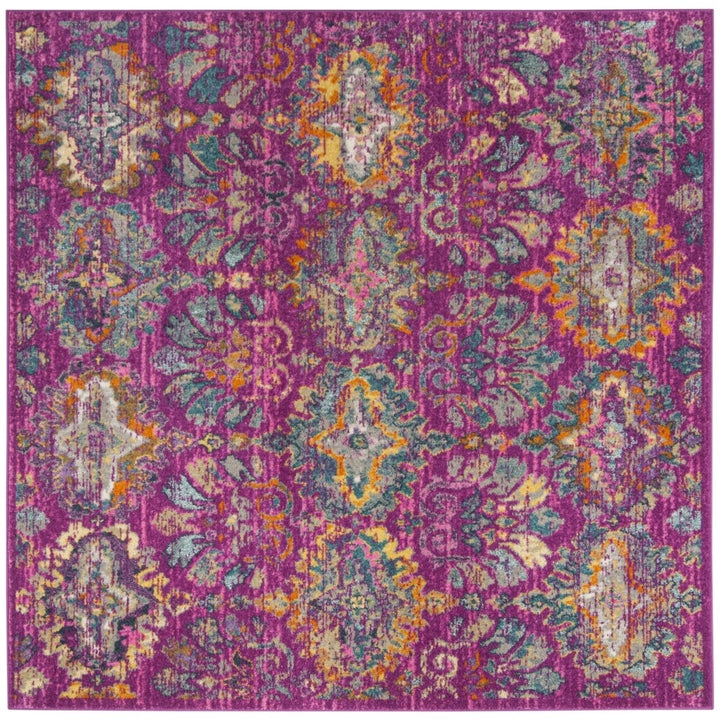 SAFAVIEH Madison Collection MAD144F Fuchsia / Blue Rug Image 6