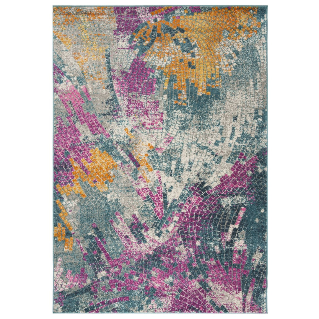 SAFAVIEH Madison Collection MAD201M Blue / Multi Rug Image 6