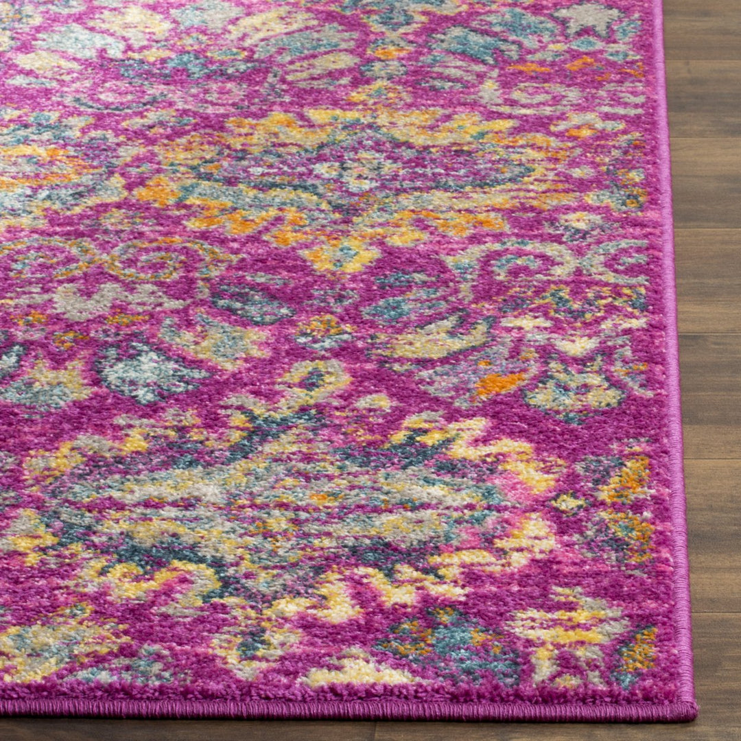 SAFAVIEH Madison Collection MAD144F Fuchsia / Blue Rug Image 7