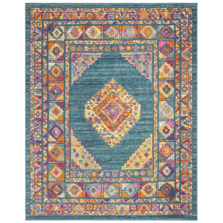 SAFAVIEH Madison MAD133A Light Blue / Orange Rug Image 1