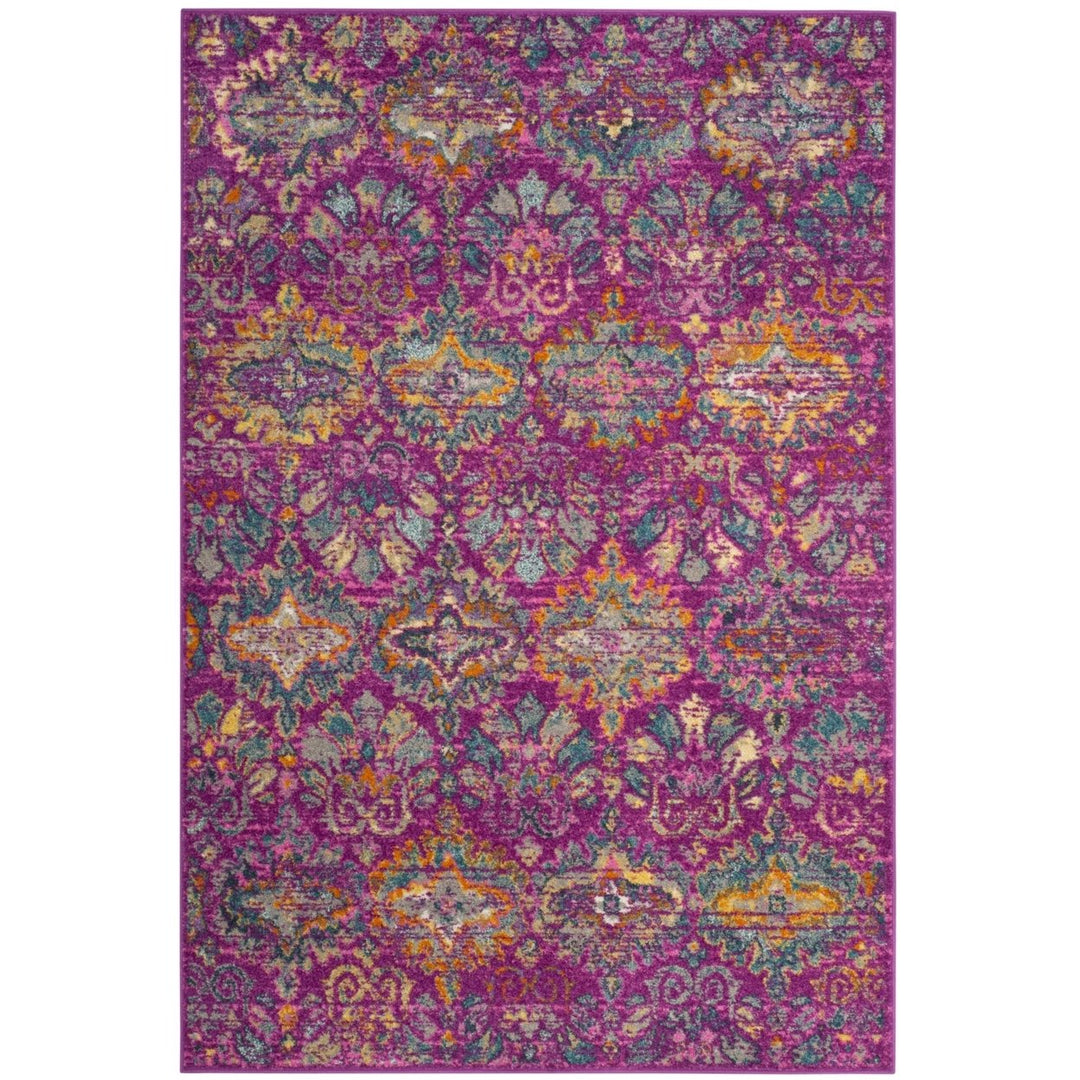 SAFAVIEH Madison Collection MAD144F Fuchsia / Blue Rug Image 9