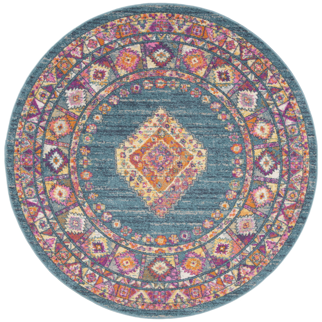 SAFAVIEH Madison MAD133A Light Blue / Orange Rug Image 4