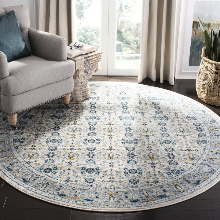 SAFAVIEH Madison Collection MAD151N Ivory / Navy Rug Image 2