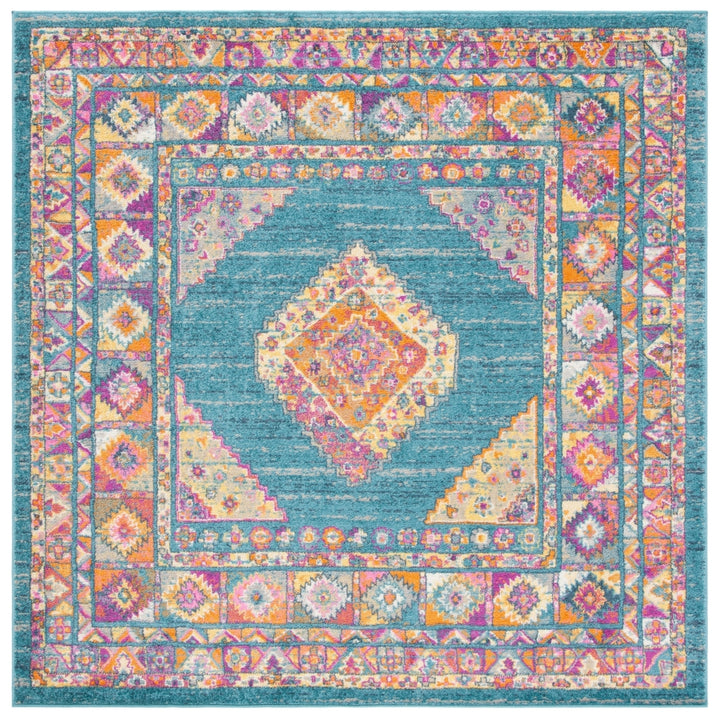 SAFAVIEH Madison MAD133A Light Blue / Orange Rug Image 6