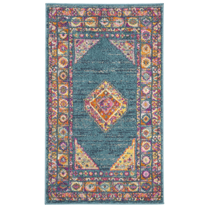 SAFAVIEH Madison MAD133A Light Blue / Orange Rug Image 8