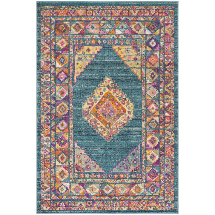 SAFAVIEH Madison MAD133A Light Blue / Orange Rug Image 9