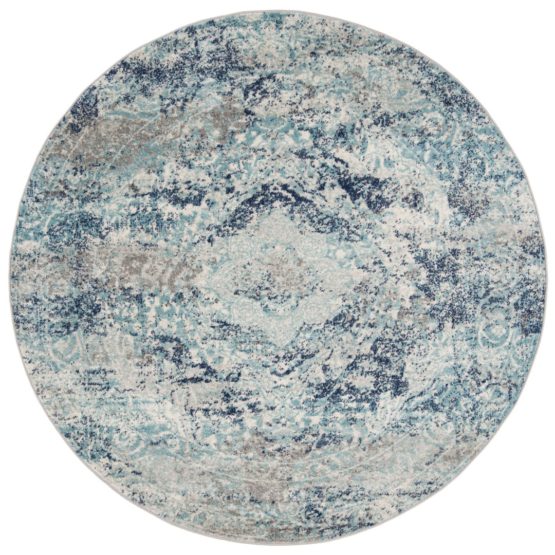 SAFAVIEH Madison Collection MAD152M Ivory / Blue Rug Image 1