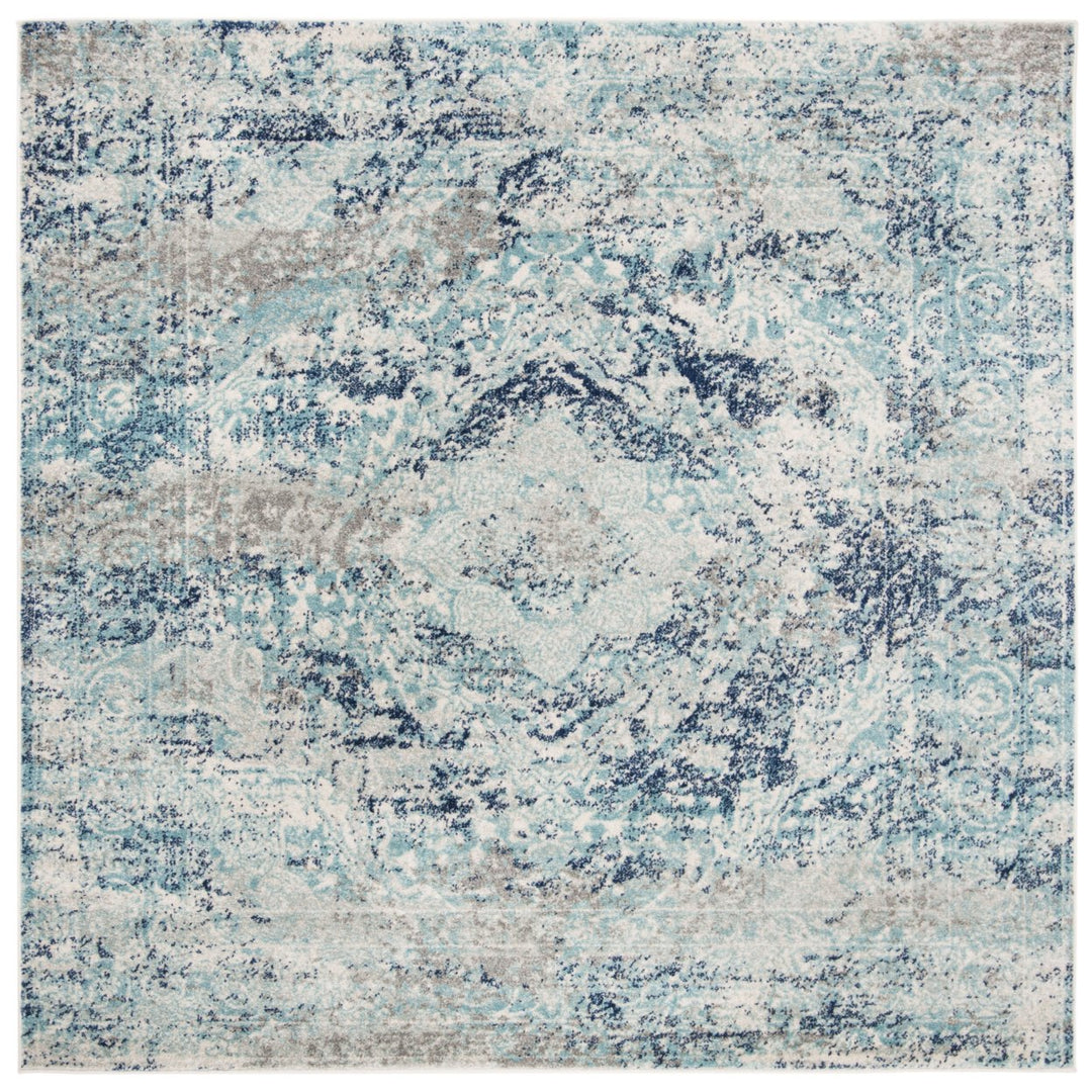 SAFAVIEH Madison Collection MAD152M Ivory / Blue Rug Image 1