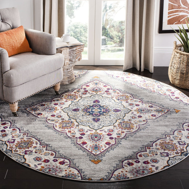 SAFAVIEH Madison MAD153R Light Grey / Fuchsia Rug Image 2