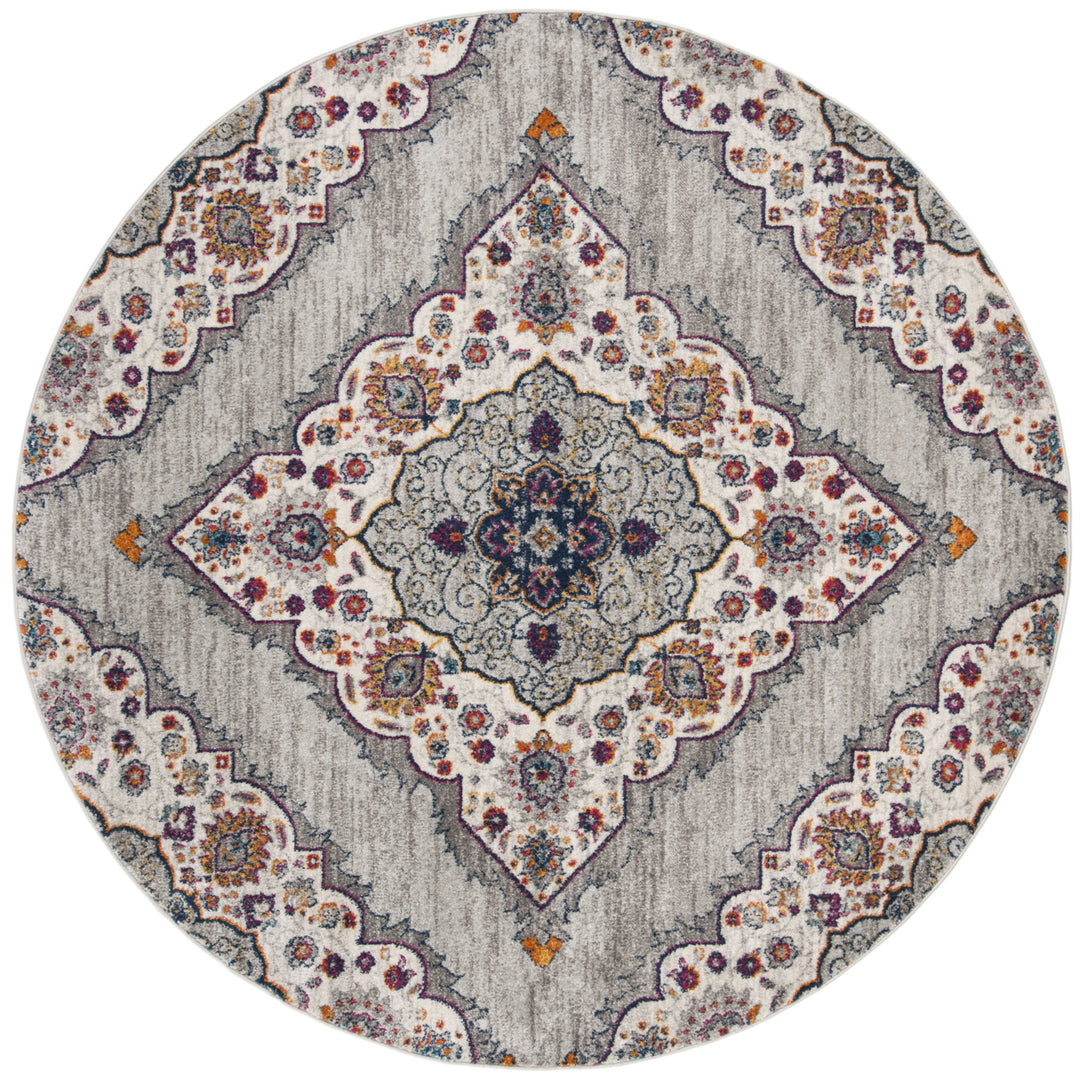 SAFAVIEH Madison MAD153R Light Grey / Fuchsia Rug Image 4