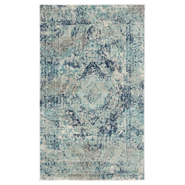 SAFAVIEH Madison Collection MAD152M Ivory / Blue Rug Image 1