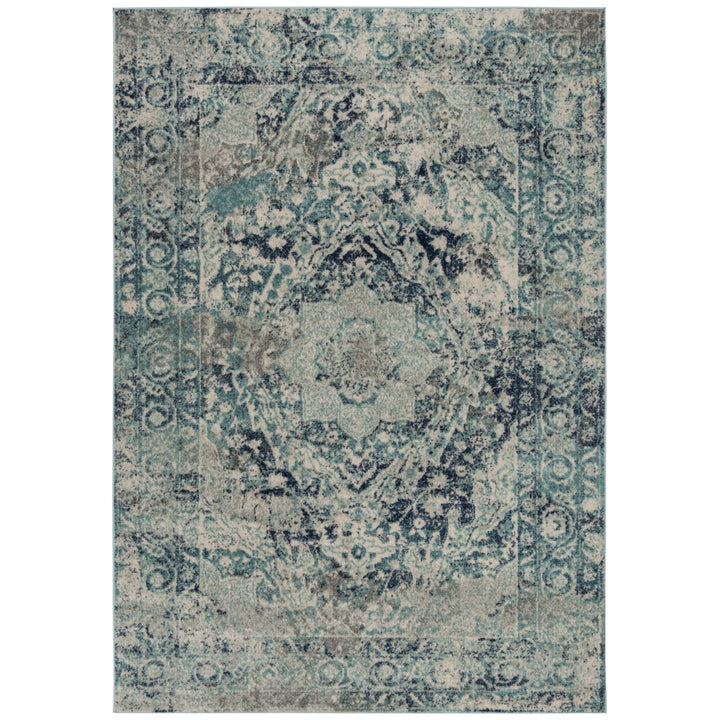 SAFAVIEH Madison Collection MAD152M Ivory / Blue Rug Image 1