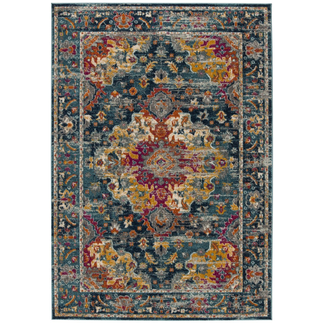 SAFAVIEH Madison Collection MAD154L Teal / Fuchsia Rug Image 1