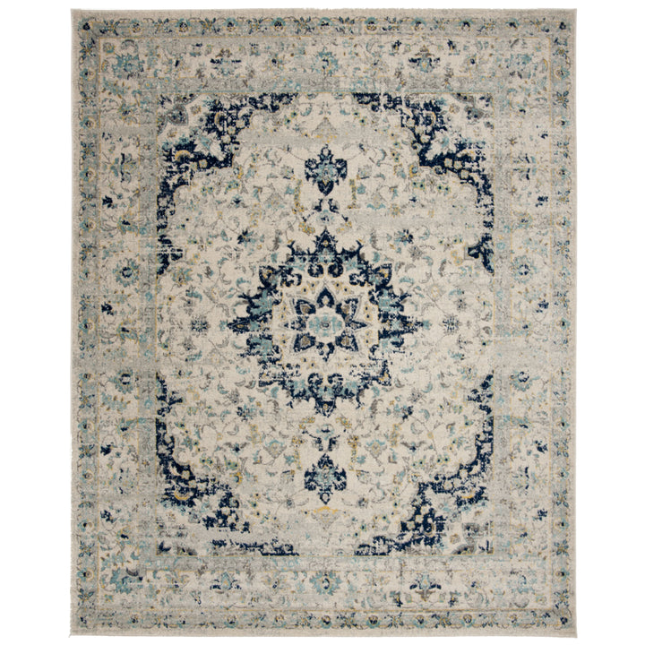 SAFAVIEH Madison Collection MAD155M Ivory / Blue Rug Image 1