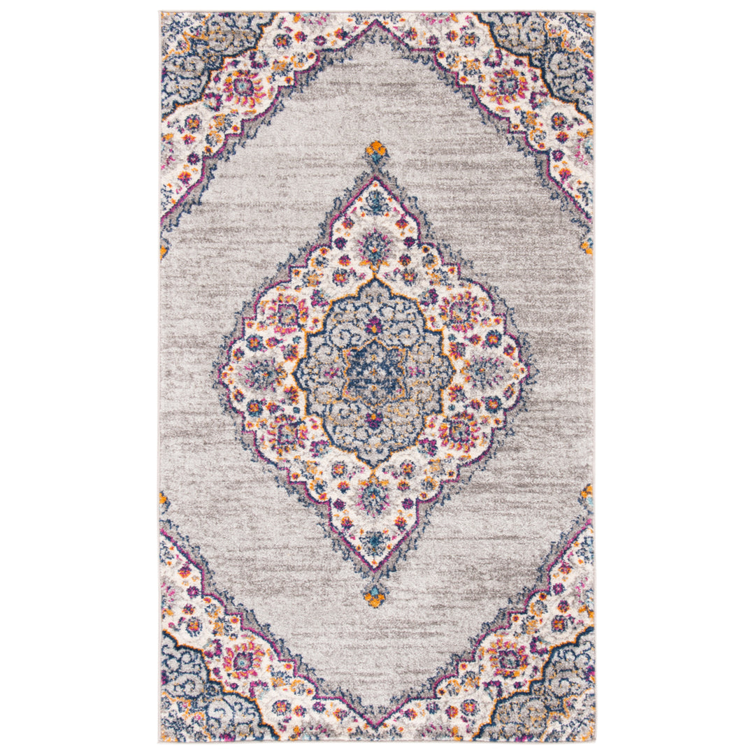 SAFAVIEH Madison MAD153R Light Grey / Fuchsia Rug Image 8