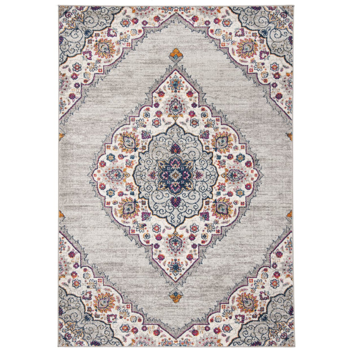 SAFAVIEH Madison MAD153R Light Grey / Fuchsia Rug Image 1