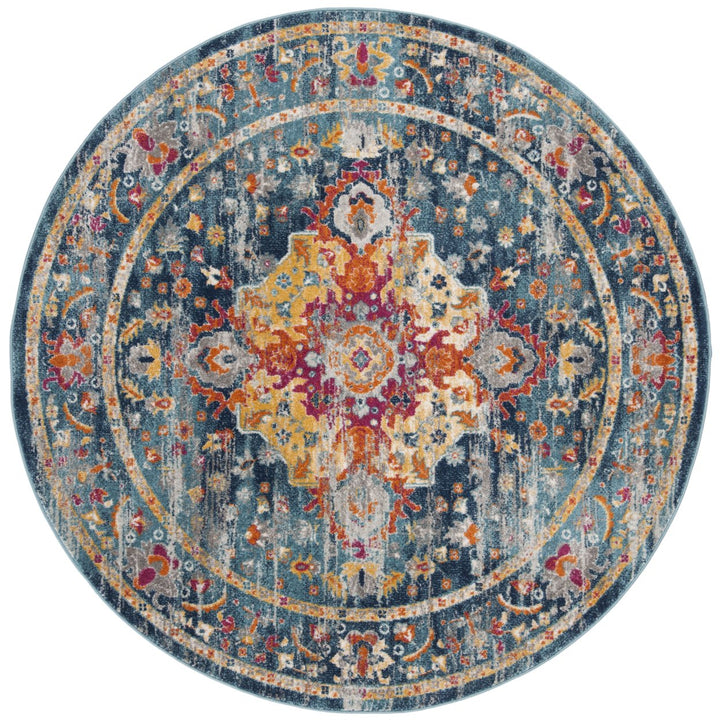 SAFAVIEH Madison Collection MAD154L Teal / Fuchsia Rug Image 1