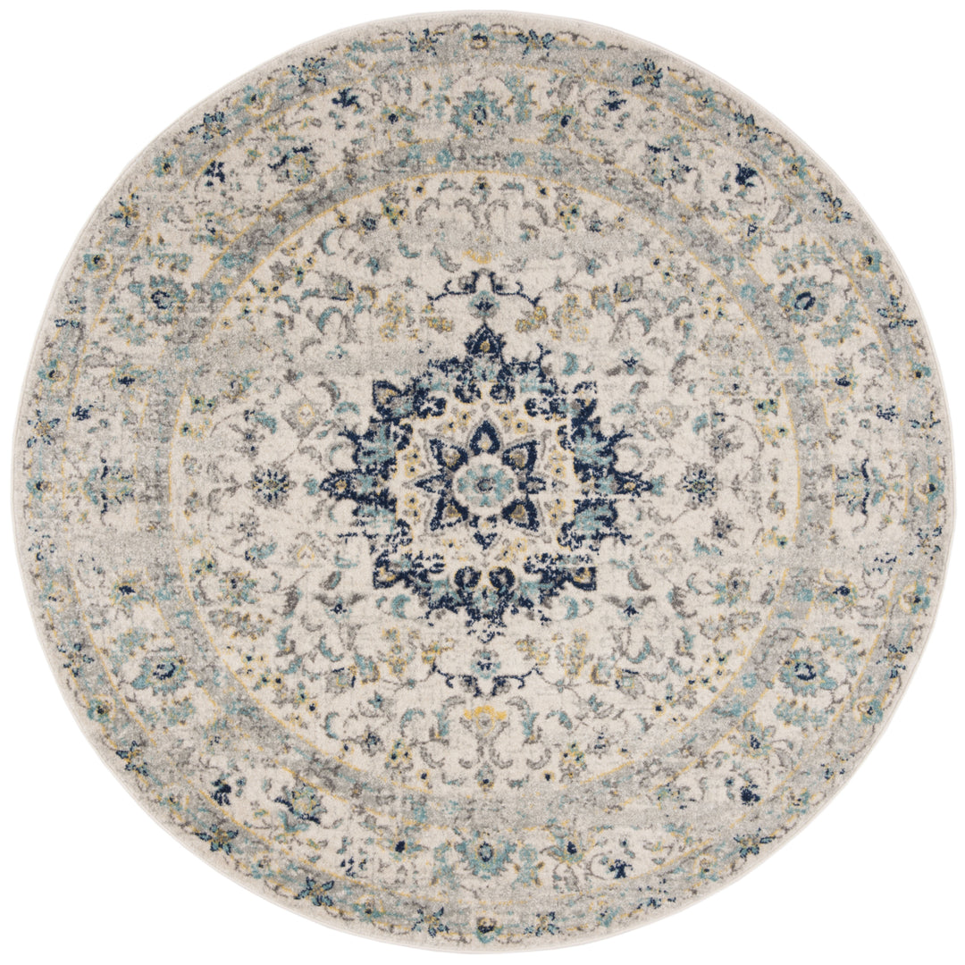 SAFAVIEH Madison Collection MAD155M Ivory / Blue Rug Image 4