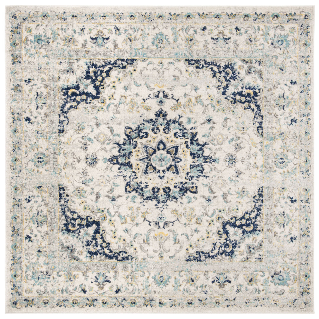 SAFAVIEH Madison Collection MAD155M Ivory / Blue Rug Image 6