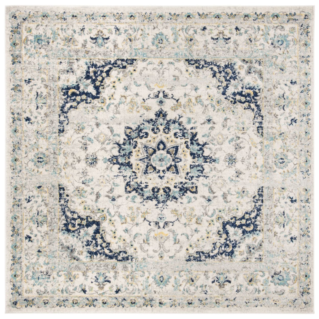 SAFAVIEH Madison Collection MAD155M Ivory / Blue Rug Image 1