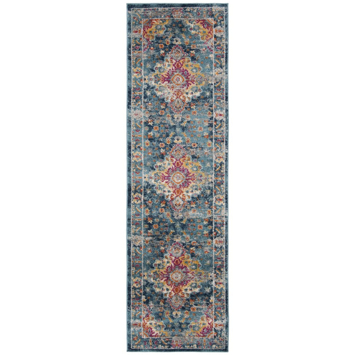 SAFAVIEH Madison Collection MAD154L Teal / Fuchsia Rug Image 1