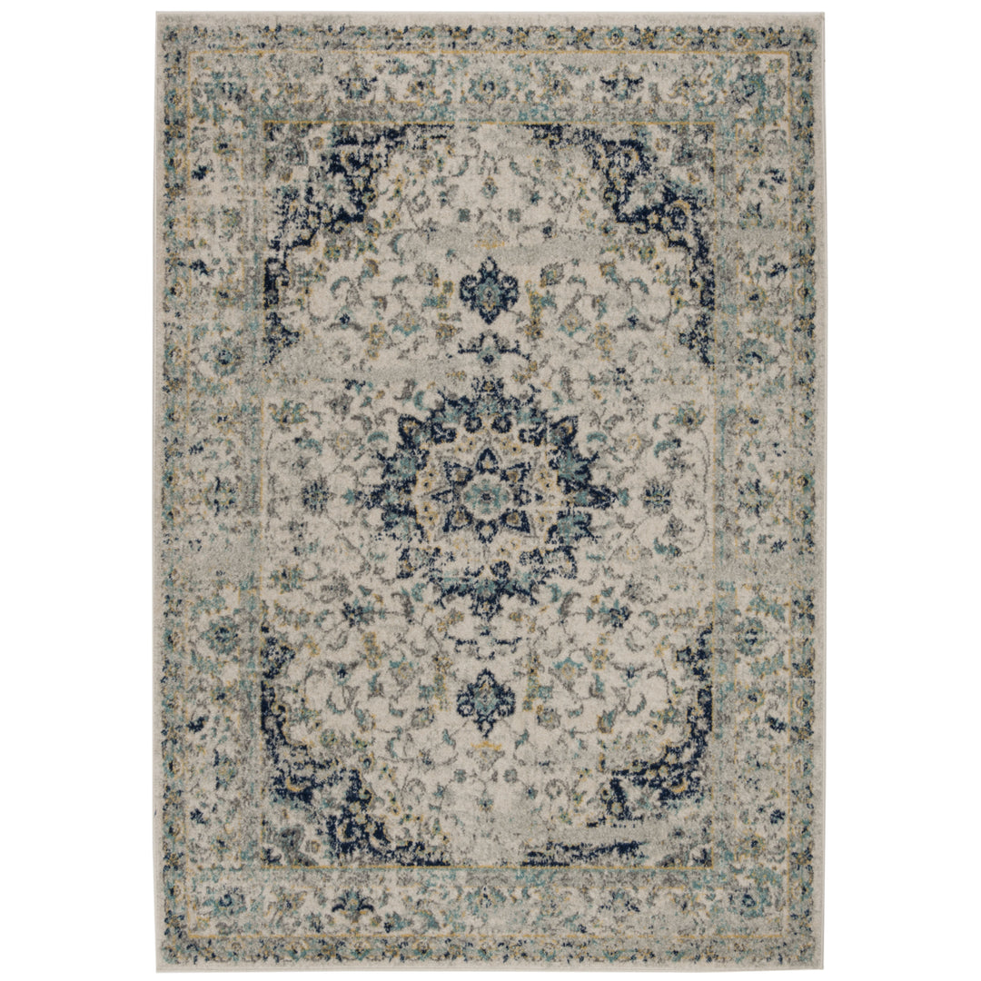 SAFAVIEH Madison Collection MAD155M Ivory / Blue Rug Image 9