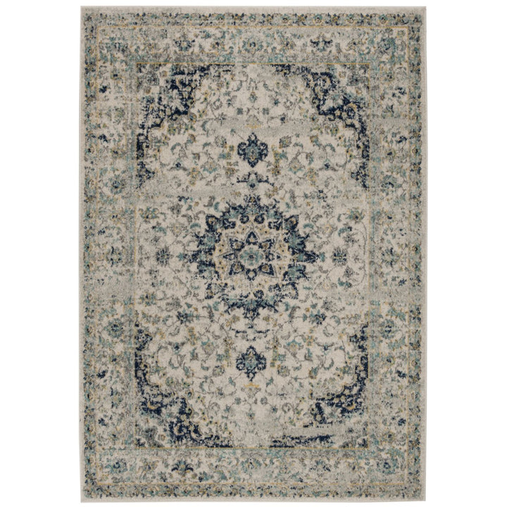 SAFAVIEH Madison Collection MAD155M Ivory / Blue Rug Image 1