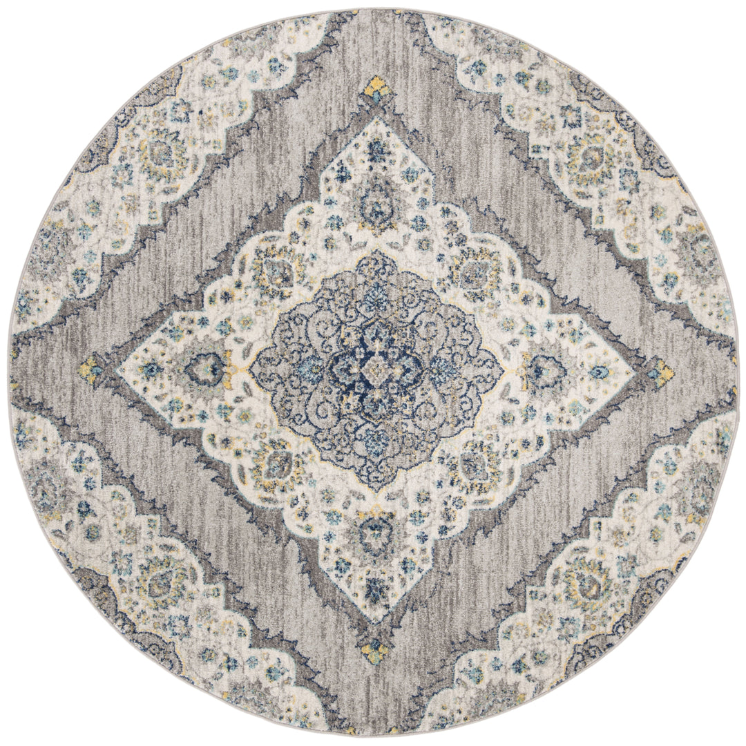 SAFAVIEH Madison Collection MAD153F Light Grey / Blue Rug Image 4