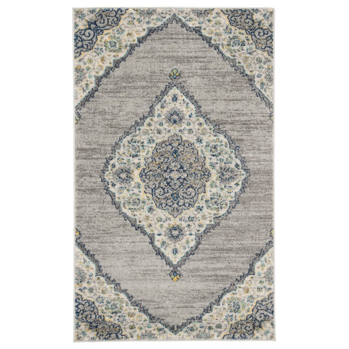 SAFAVIEH Madison Collection MAD153F Light Grey / Blue Rug Image 1