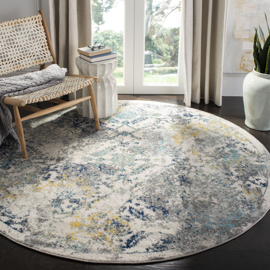 SAFAVIEH Madison Collection MAD159M Ivory / Blue Rug Image 2