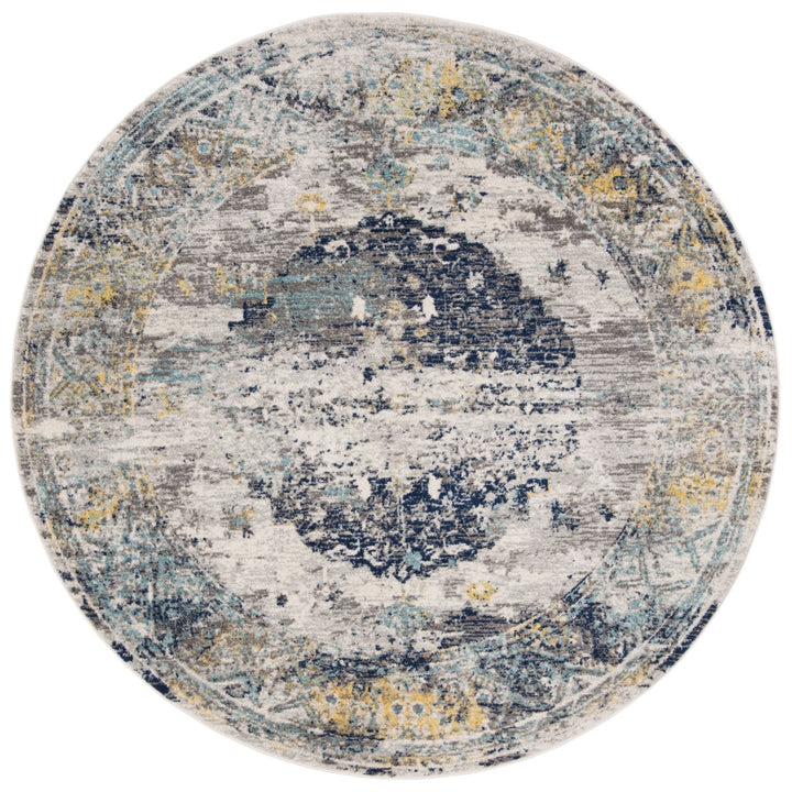 SAFAVIEH Madison Collection MAD158F Light Grey / Blue Rug Image 1