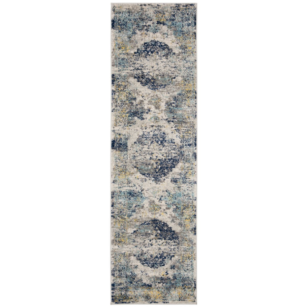 SAFAVIEH Madison Collection MAD158F Light Grey / Blue Rug Image 1