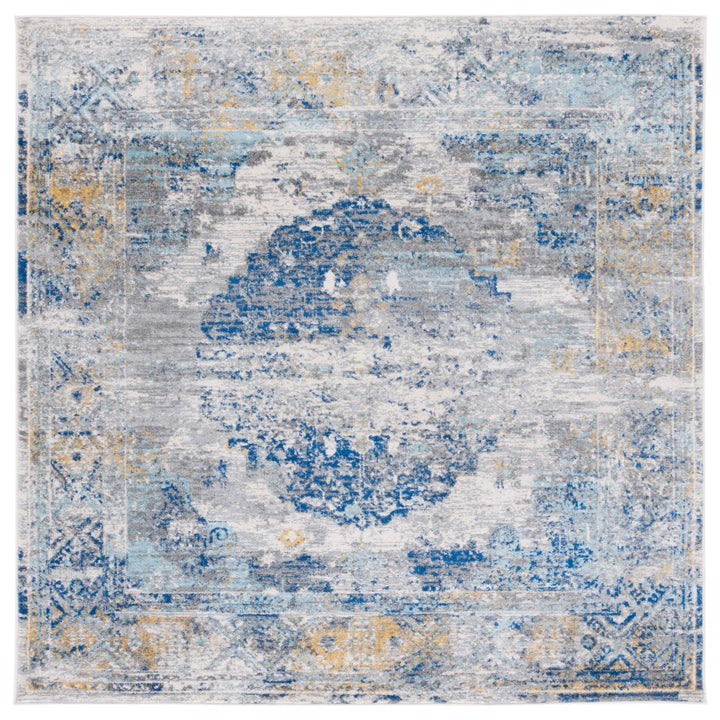 SAFAVIEH Madison Collection MAD158F Light Grey / Blue Rug Image 1