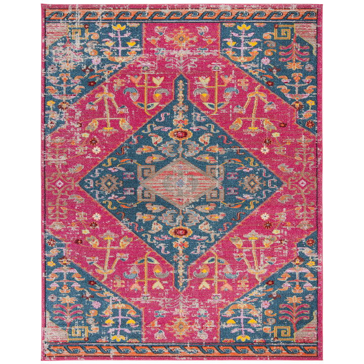 SAFAVIEH Madison Collection MAD301U Pink / Turquoise Rug Image 1