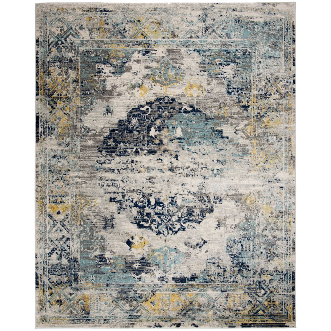 SAFAVIEH Madison Collection MAD158F Light Grey / Blue Rug Image 1