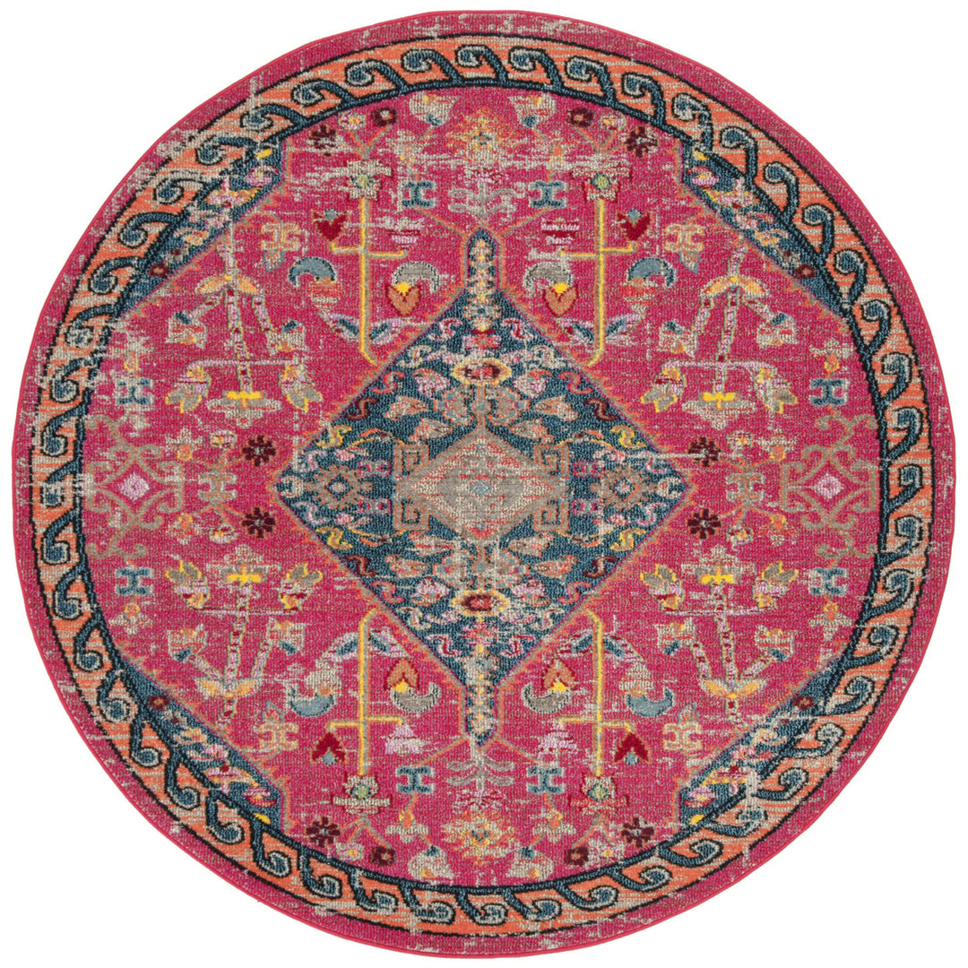 SAFAVIEH Madison Collection MAD301U Pink / Turquoise Rug Image 9