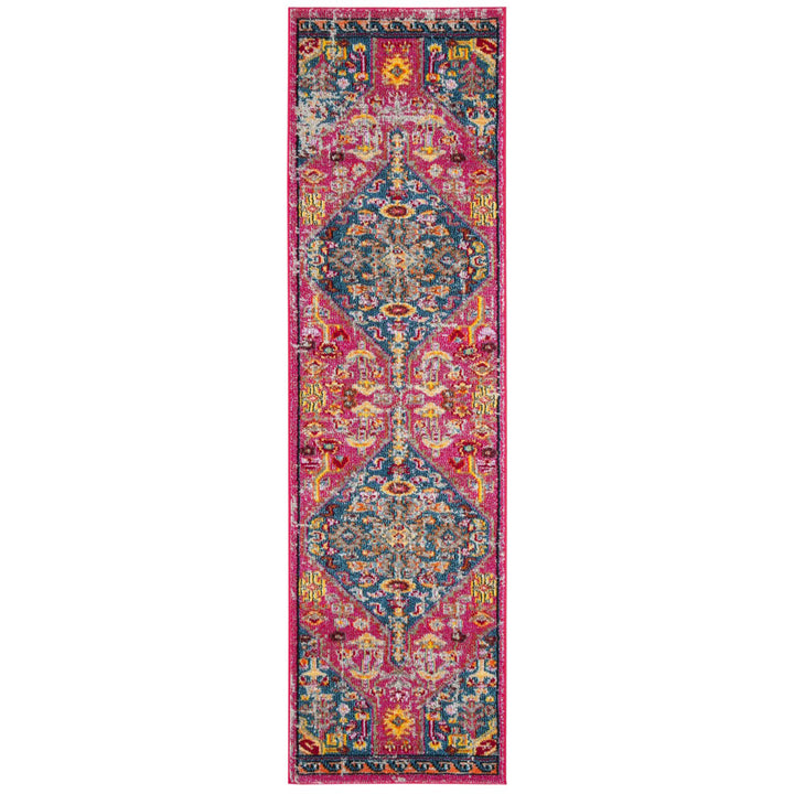 SAFAVIEH Madison Collection MAD301U Pink / Turquoise Rug Image 10