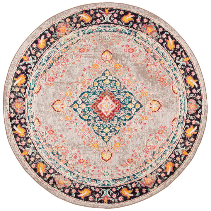 SAFAVIEH Madison Collection MAD252F Grey / Fuchsia Rug Image 1