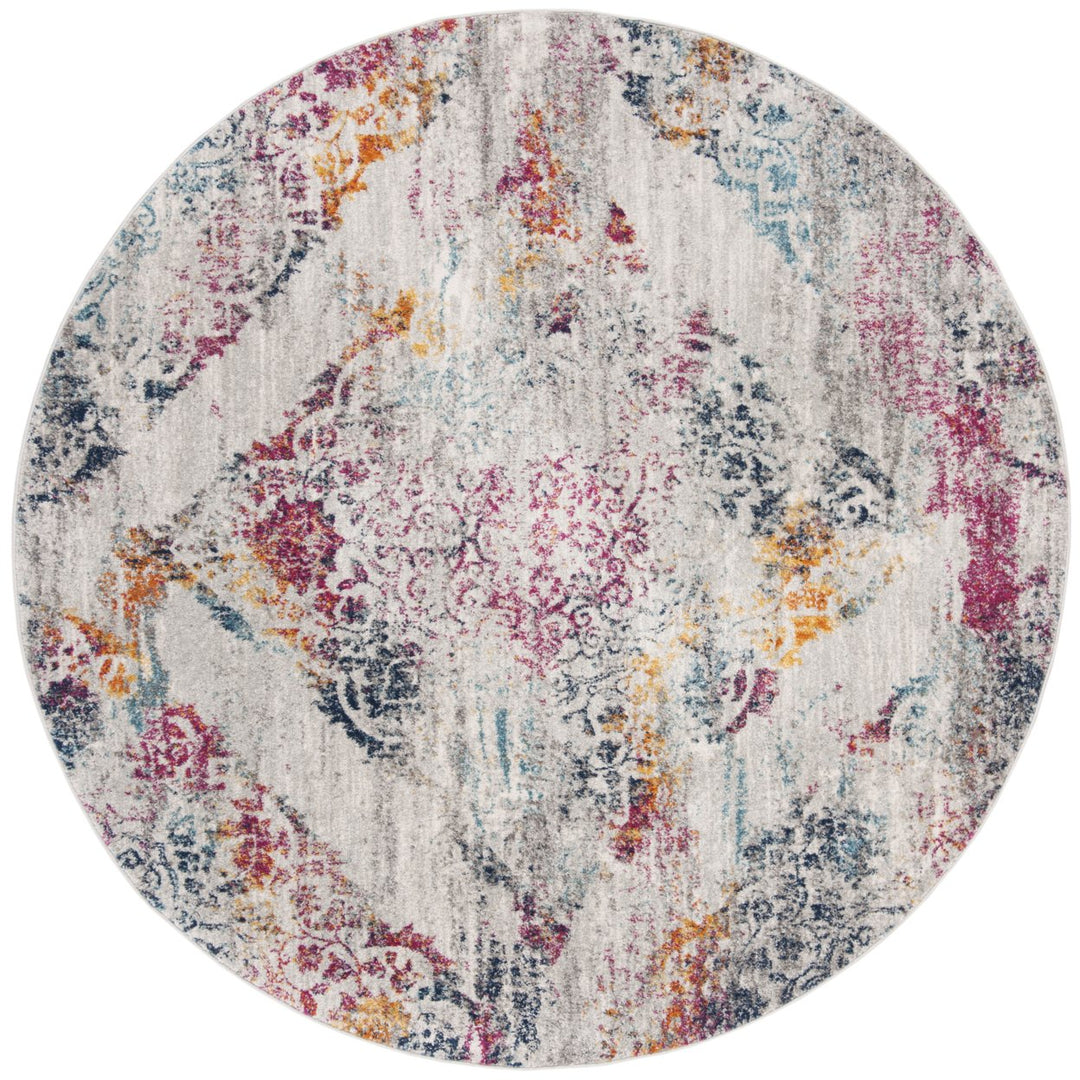 SAFAVIEH Madison MAD157R Light Grey / Fuchsia Rug Image 1