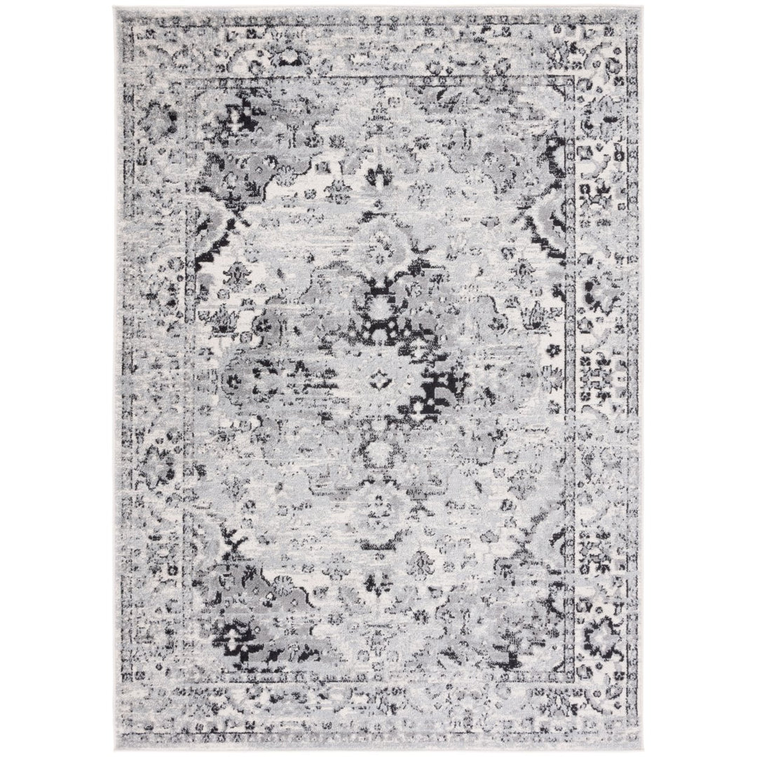 SAFAVIEH Madison Collection MAD154G Grey / Black Rug Image 1