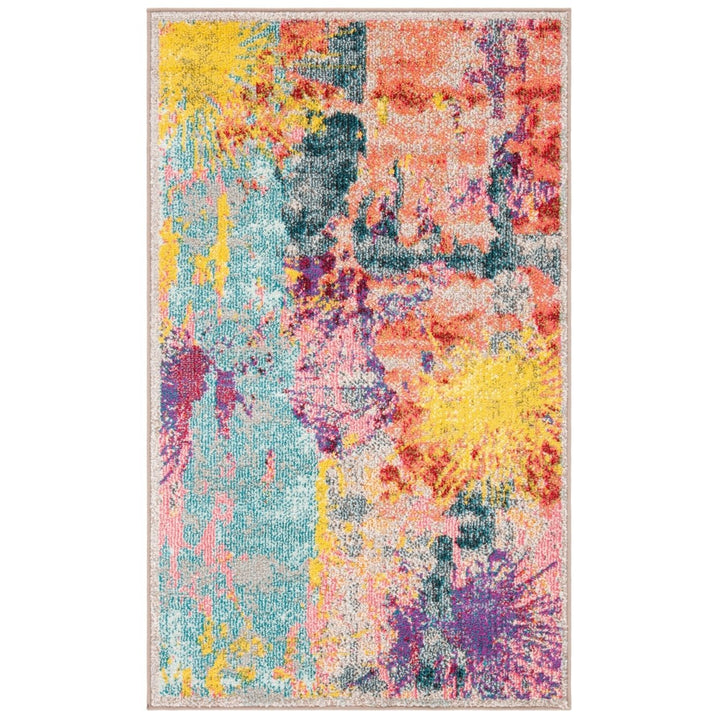 SAFAVIEH Madison Collection MAD261M Blue / Orange Rug Image 10