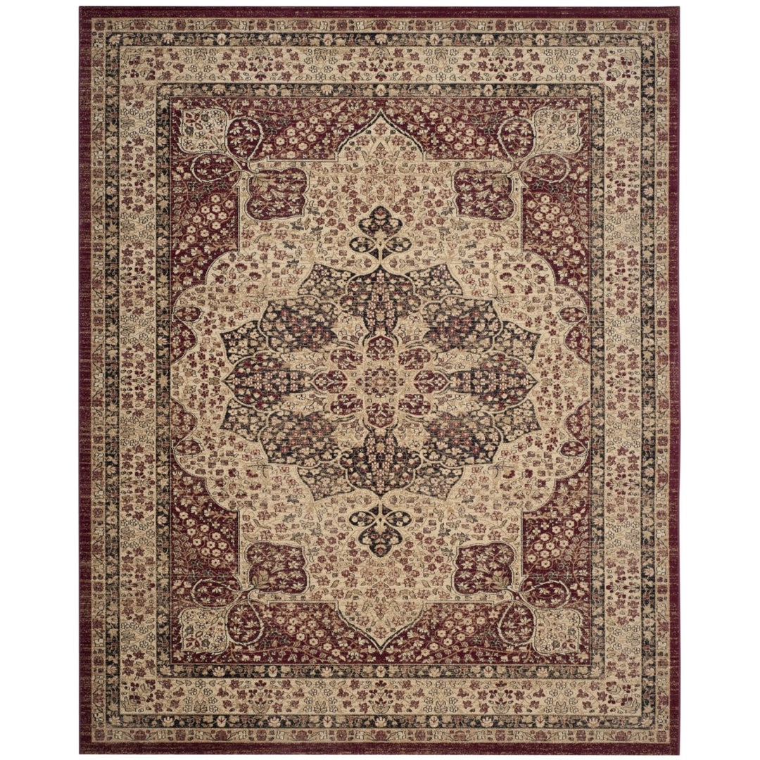 SAFAVIEH Lavar Kerman Collection LVK621B Creme / Red Rug Image 1